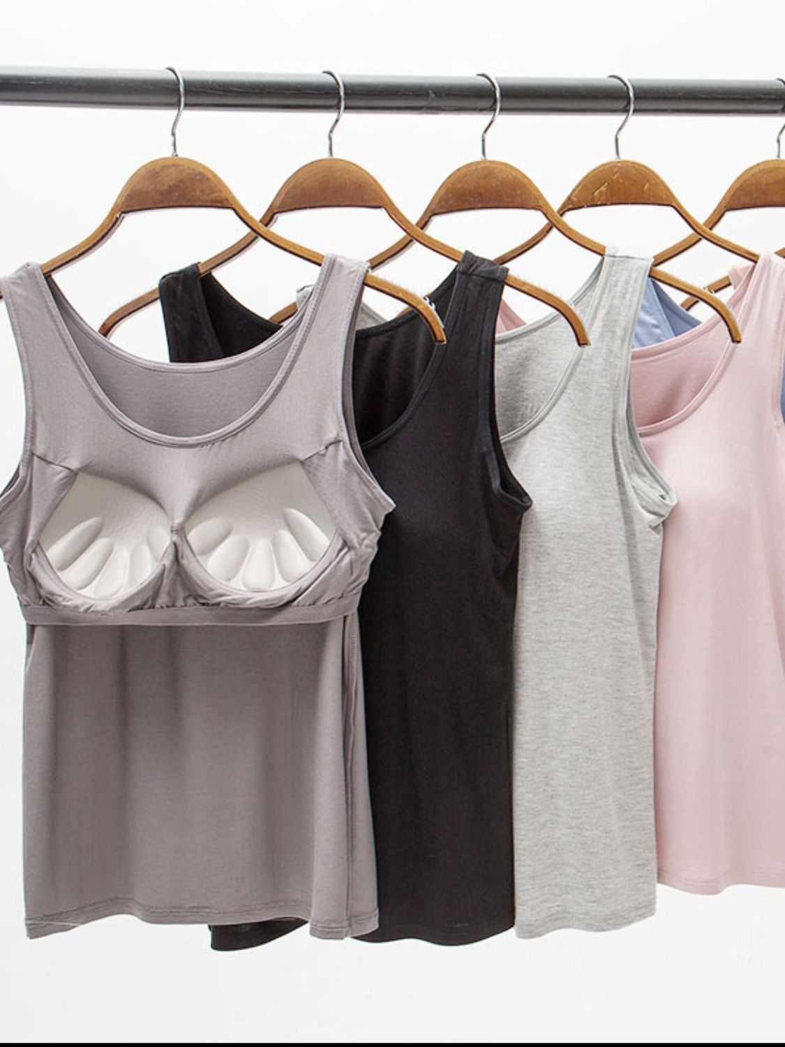 Full Size Wide Strap Modal Tank with Bra - ships from supplier in approximately 10 business days