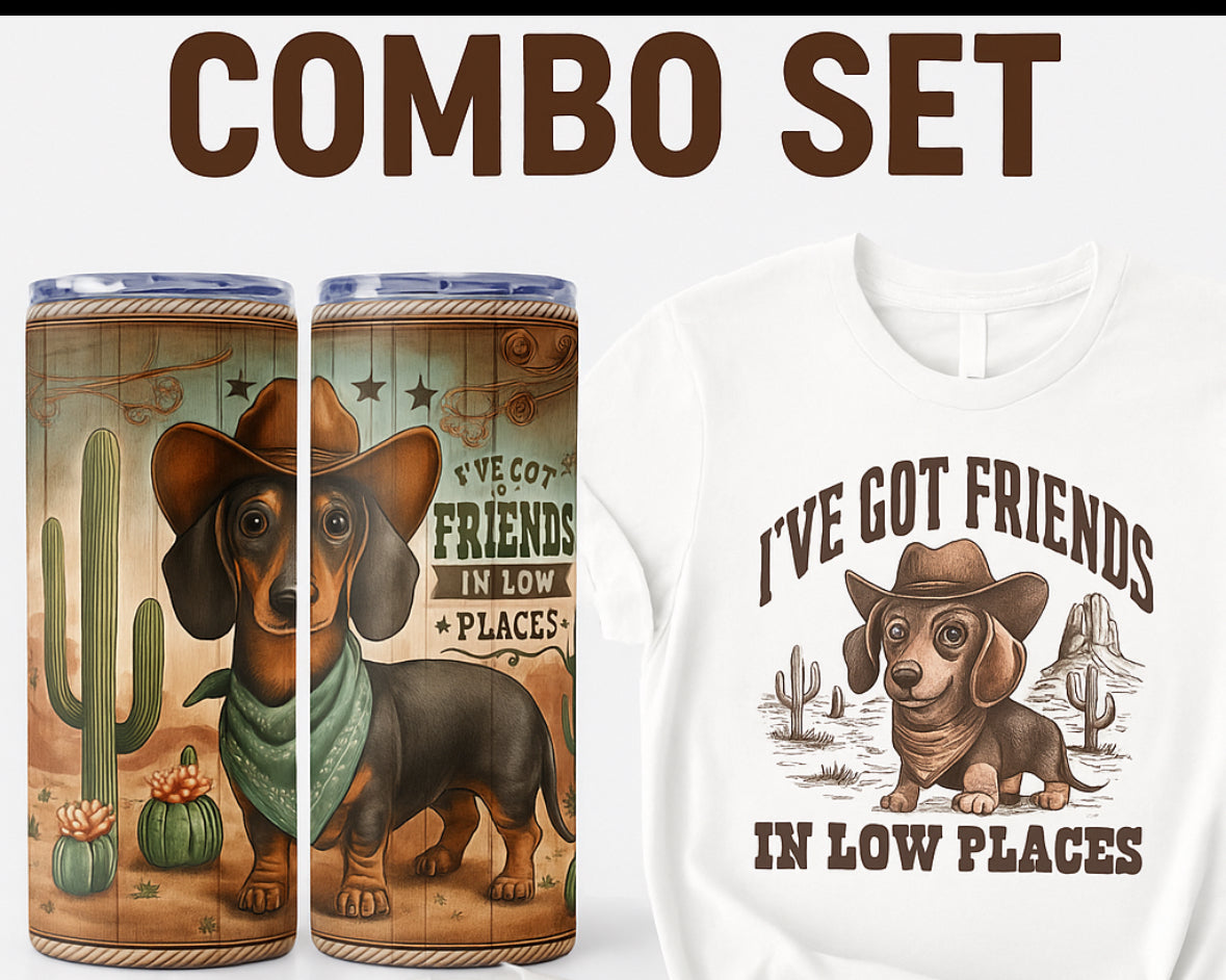 Dachshund Friends in Low Places Tee