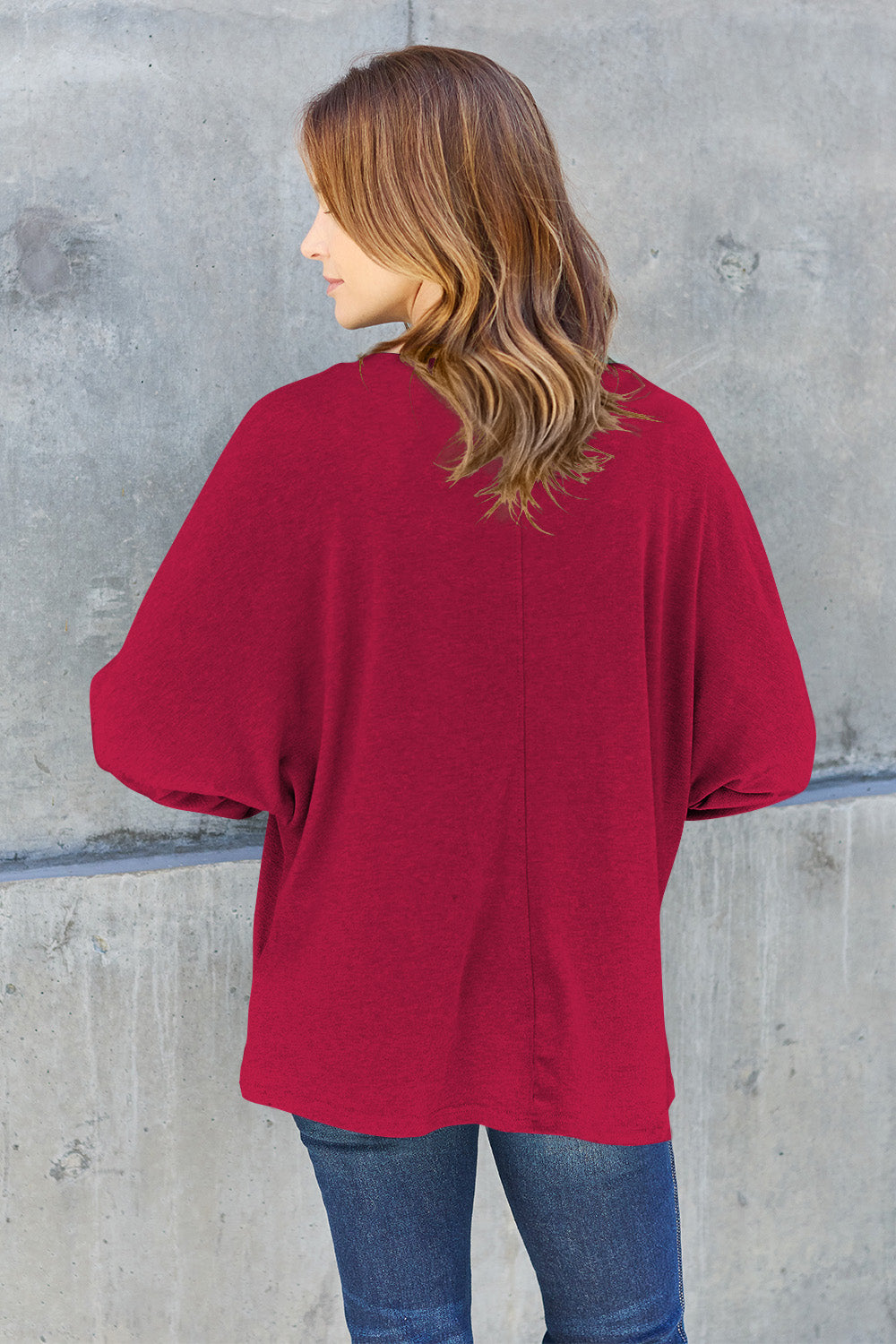 Double Take Full Size Round Neck Long Sleeve Top