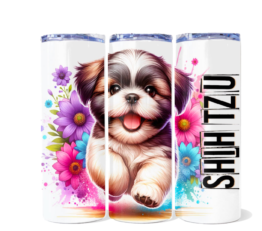 Pups floral 20 oz tumblers