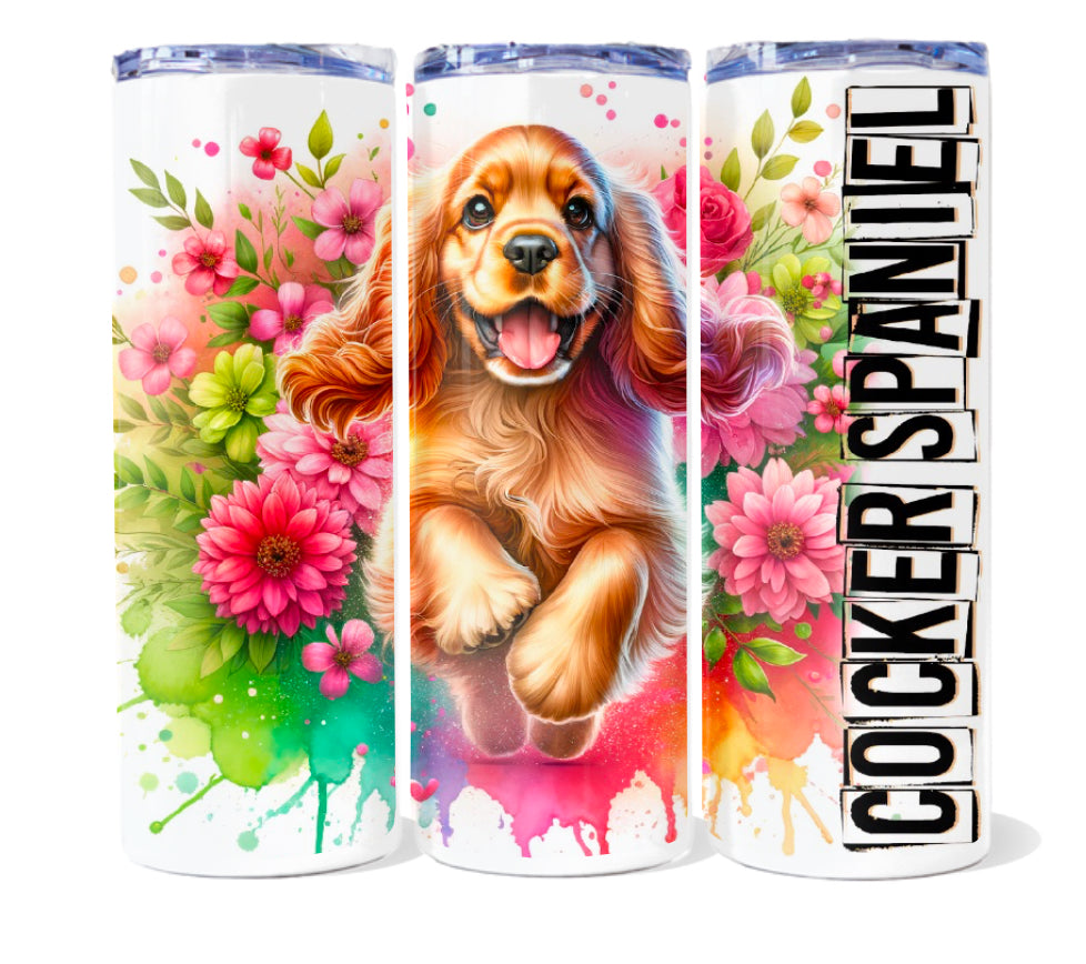 Pups floral 20 oz tumblers