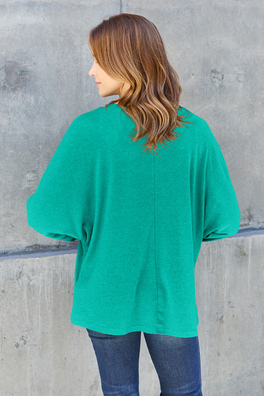 Double Take Full Size Round Neck Long Sleeve Top