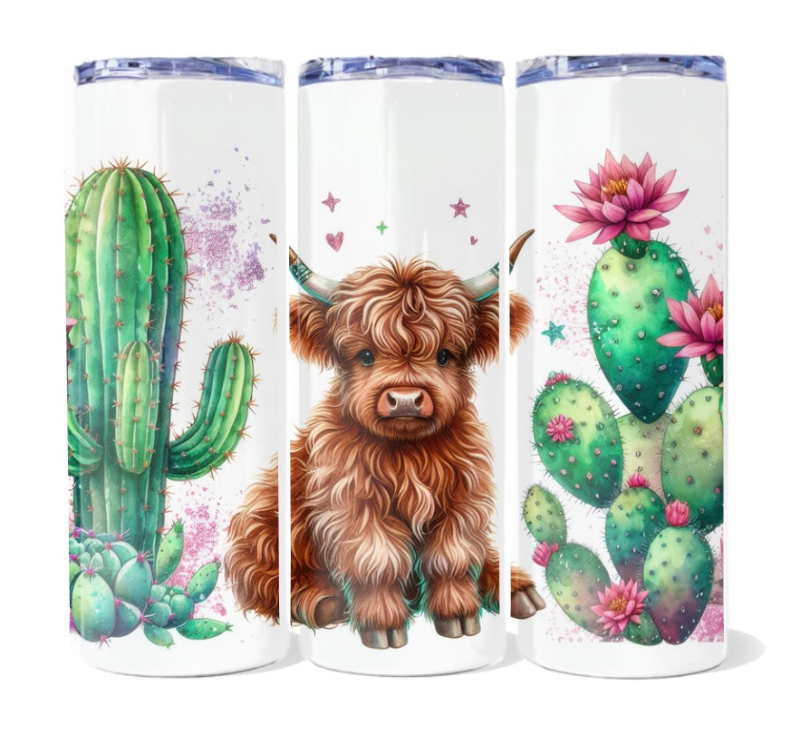 Cow & cactus design 20 oz tumblers