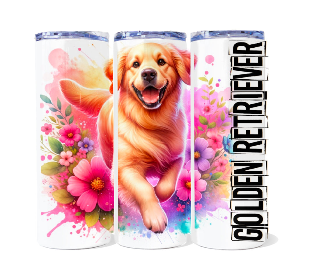 Pups floral 20 oz tumblers