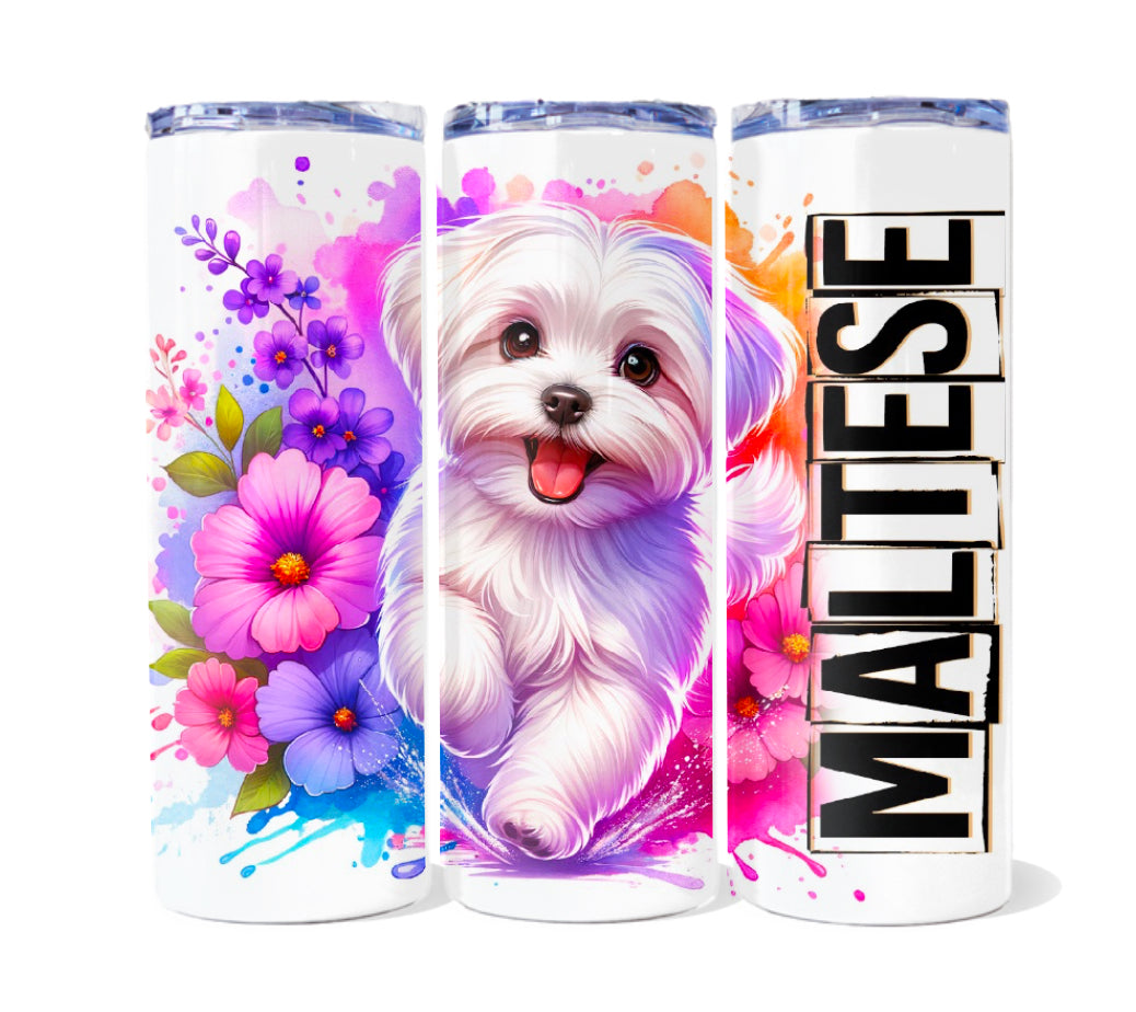 Pups floral 20 oz tumblers