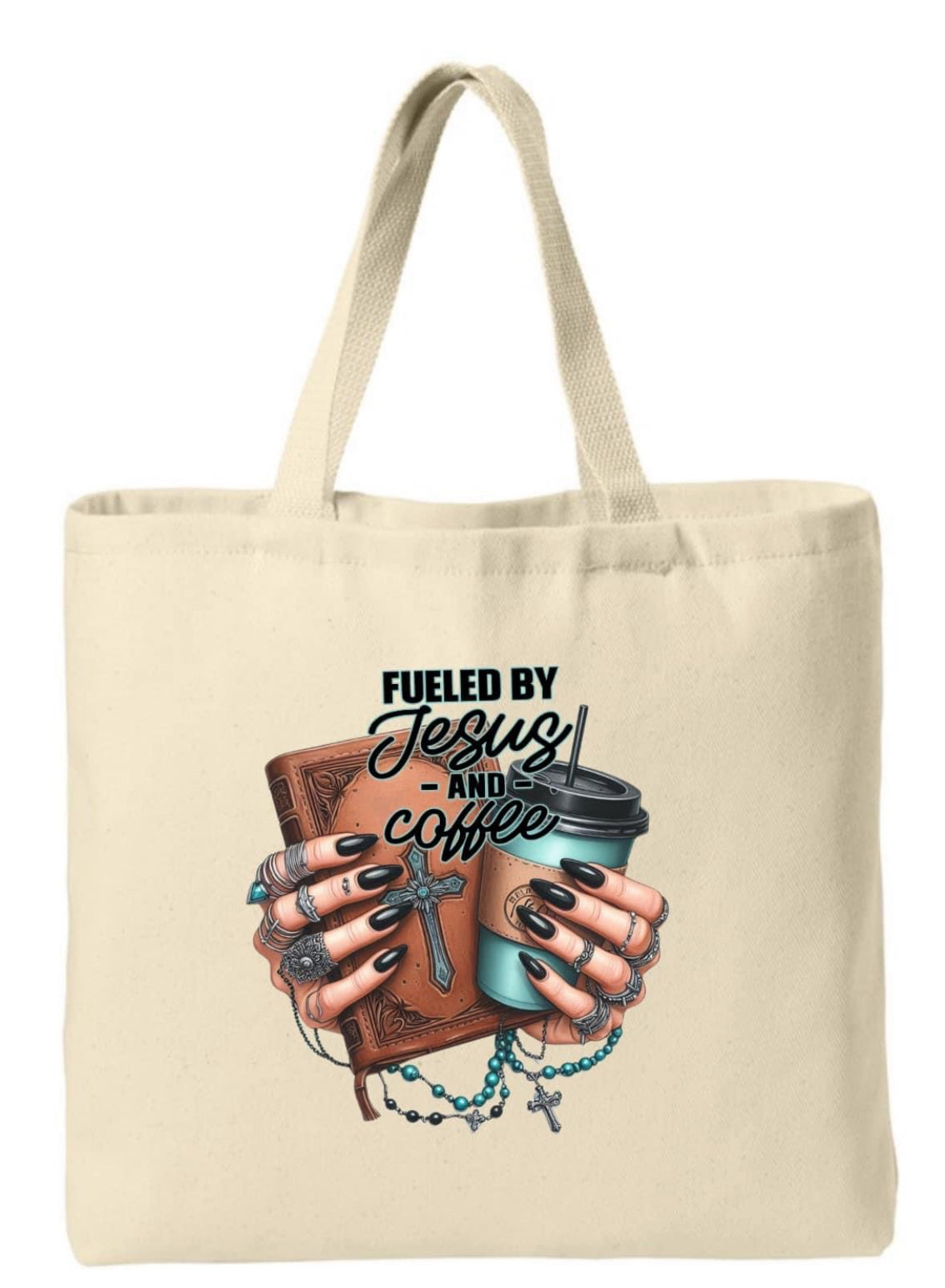 Fueled by Jesus & Coffee Tee, tote & Sweatshirt