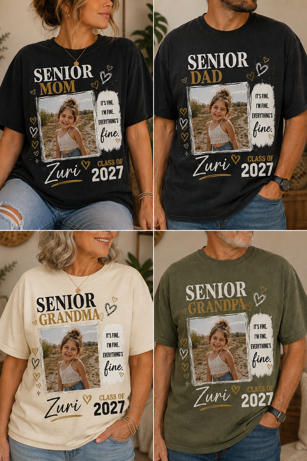 Senior Mom Photo Tee – Class of 2027