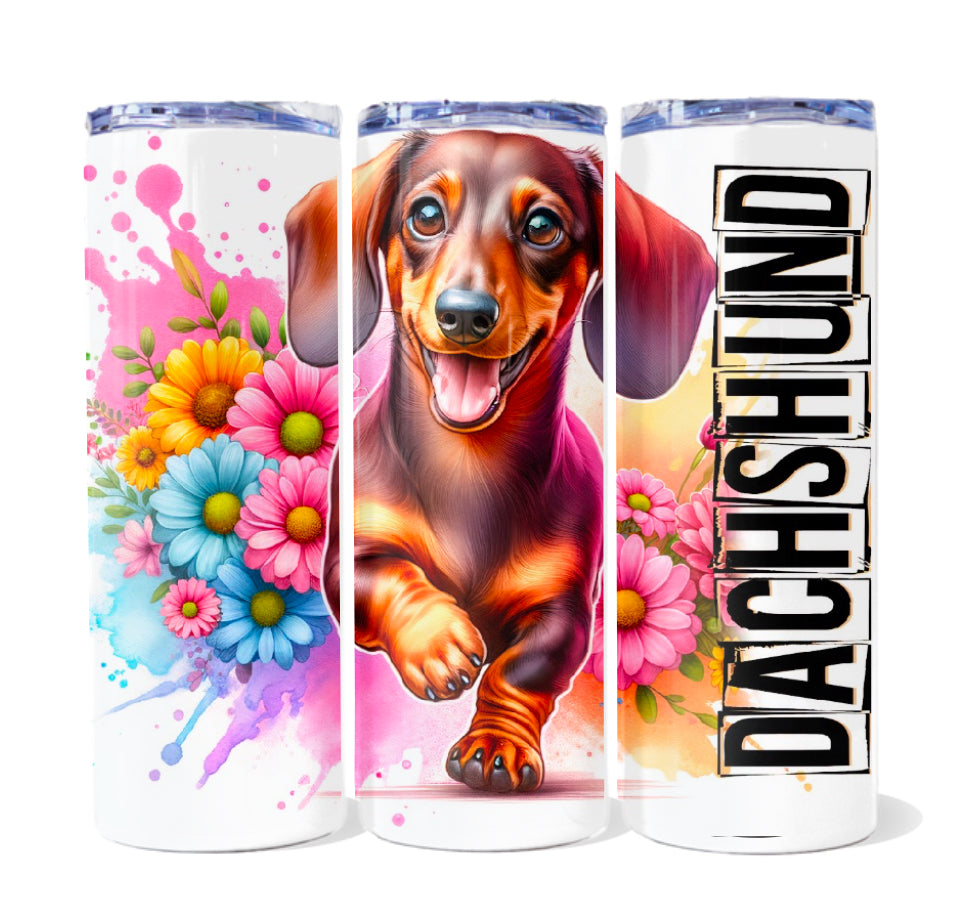 Pups floral 20 oz tumblers