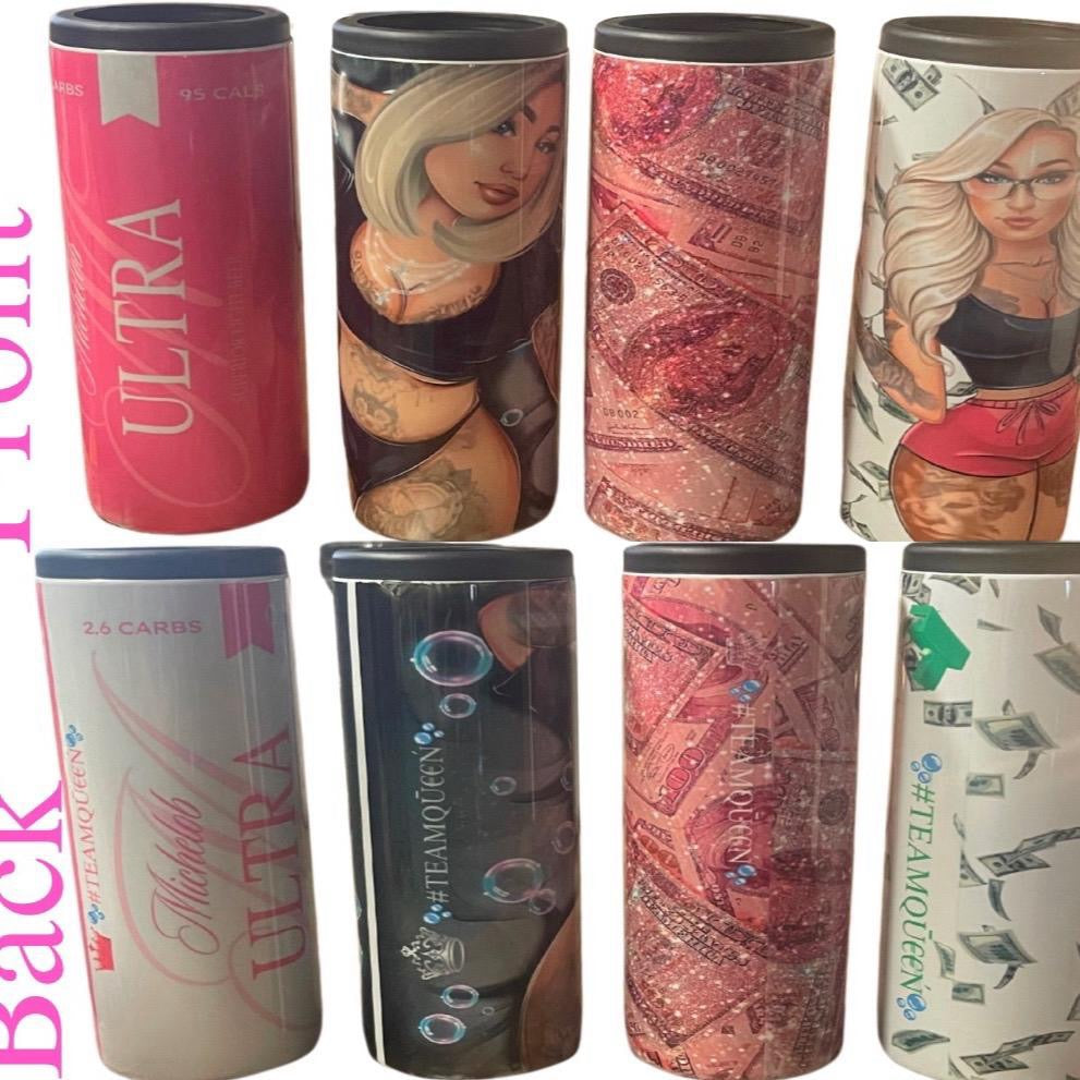 Team QŪ€€Ń Custom 12 oz Slim Can Coolers