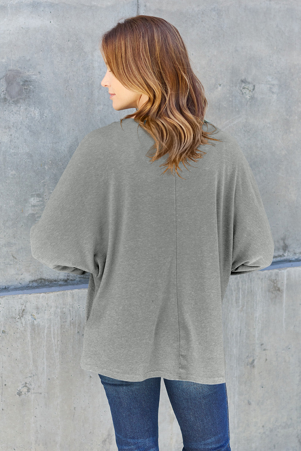 Double Take Full Size Round Neck Long Sleeve Top