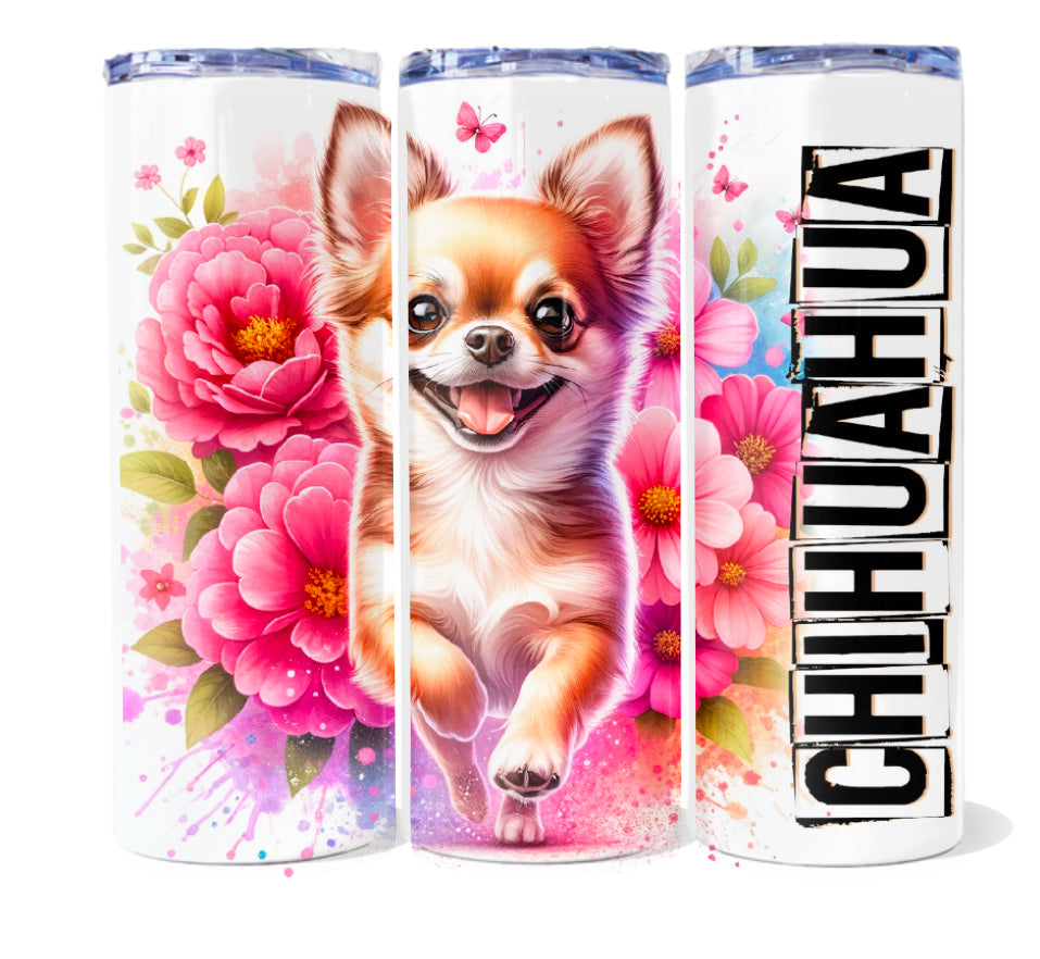 Pups floral 20 oz tumblers