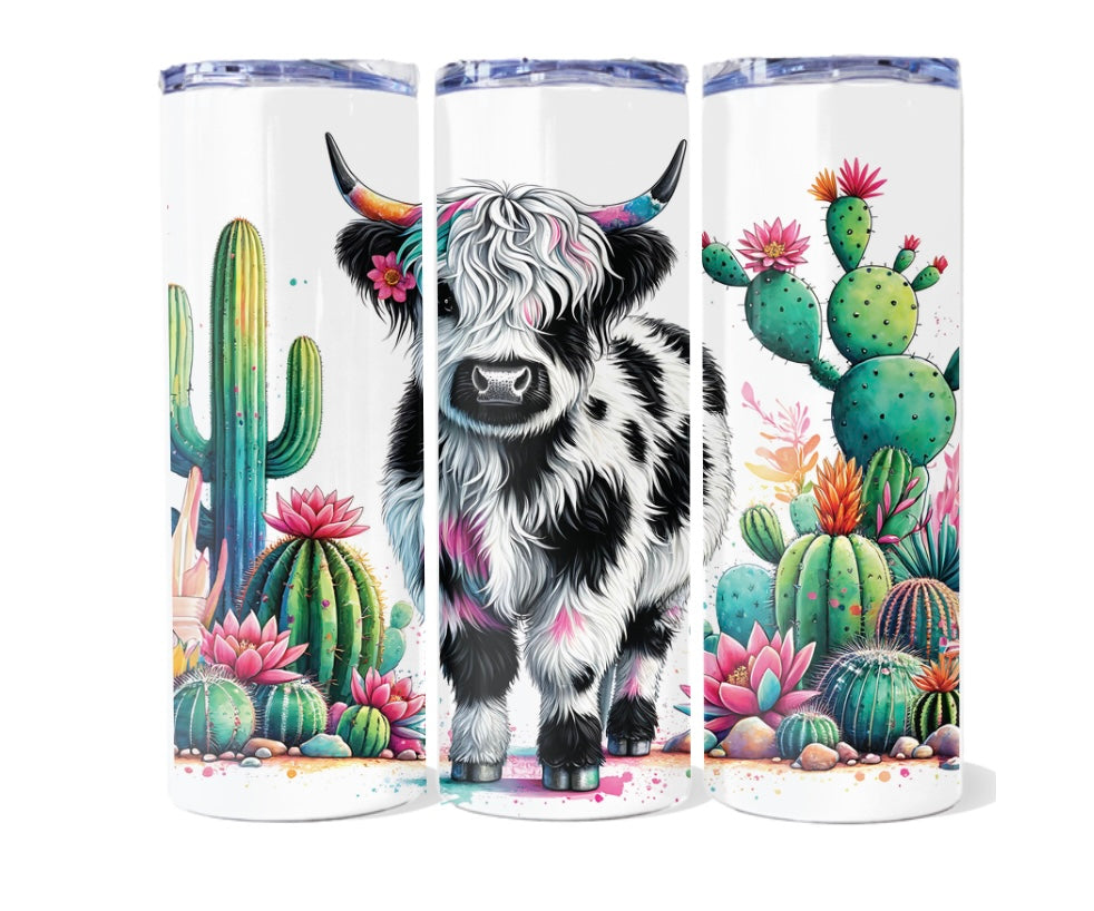 Cow & cactus design 20 oz tumblers