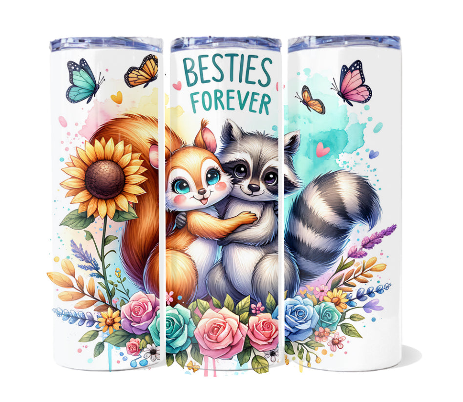 Besties design - squirrel & raccoon 20 oz tumbler