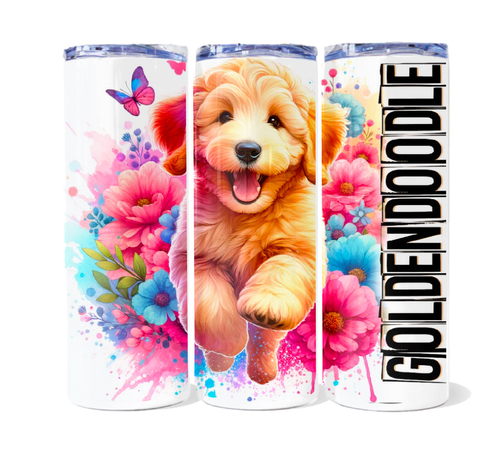Pups floral 20 oz tumblers