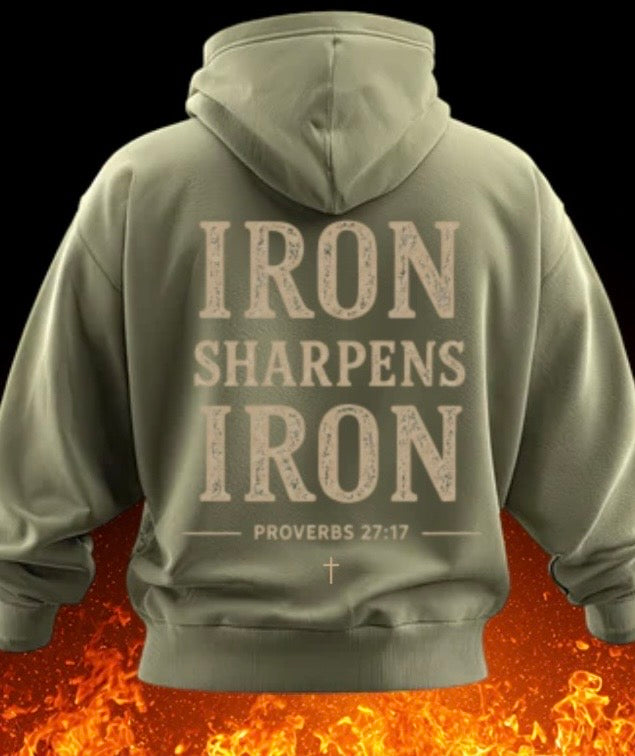 Iron Sharpens Iron | Christian Men’s Graphic T-Shirt | Proverbs 27:17