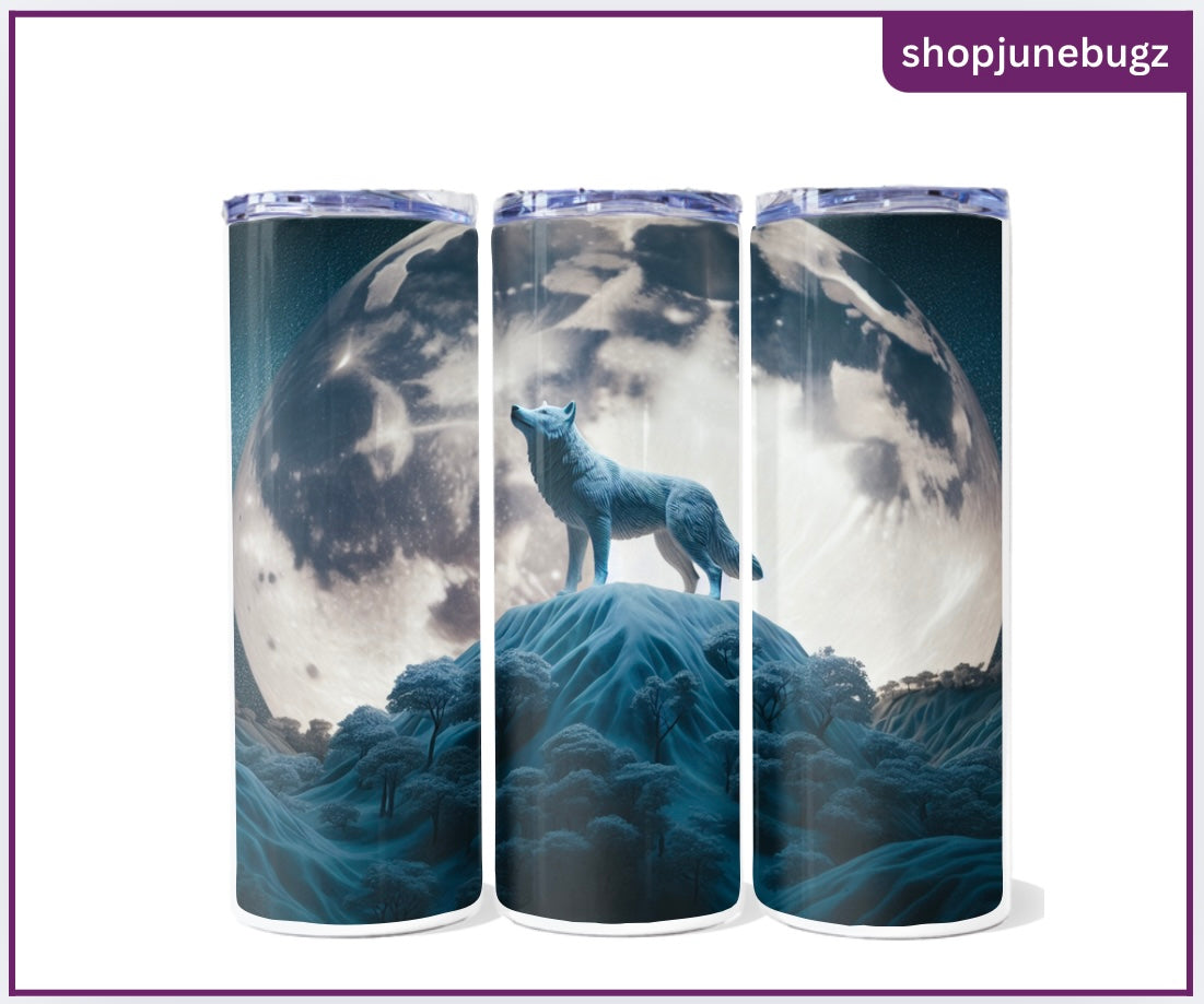 Wolf design 20 oz tumblers