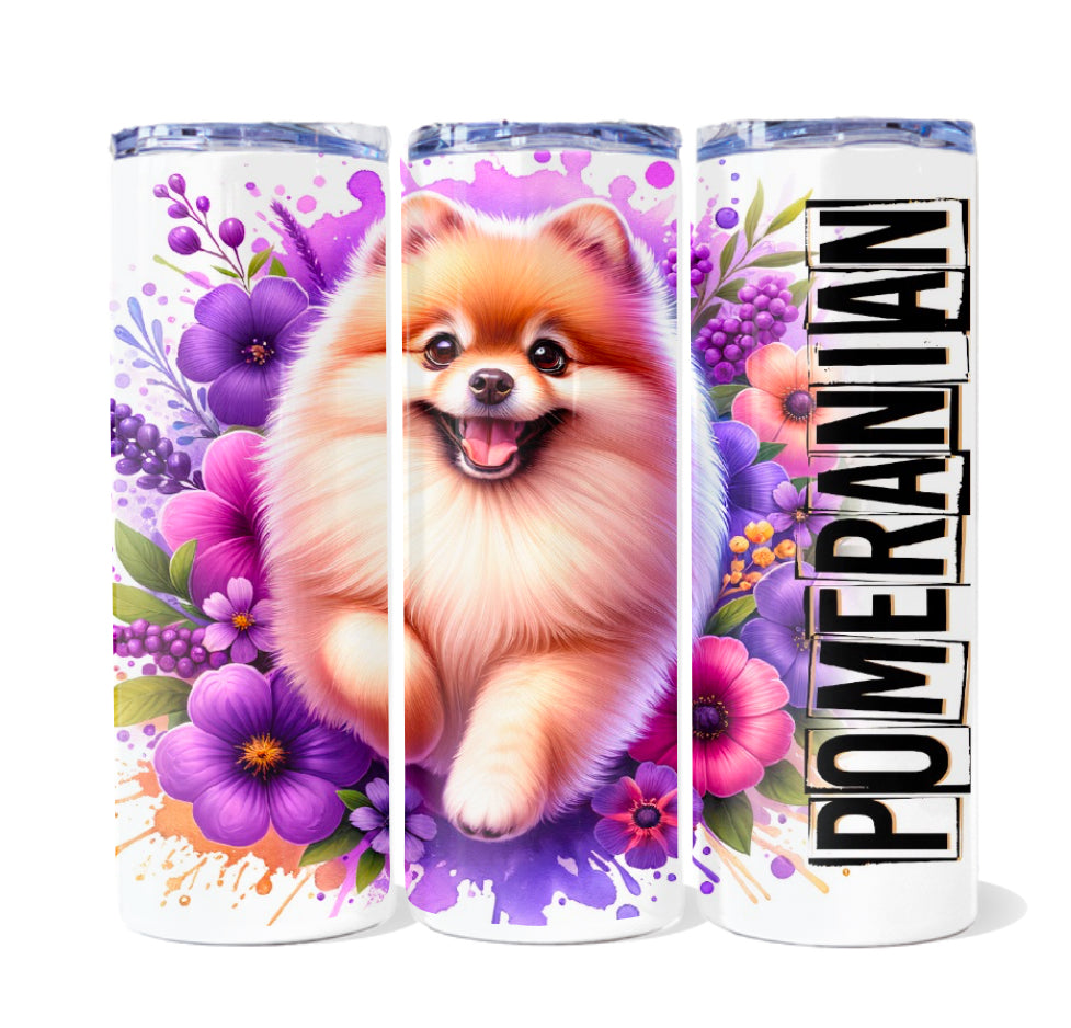 Pups floral 20 oz tumblers