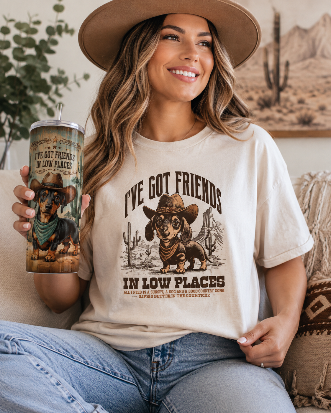 Cowboy Dachshund Tumbler
