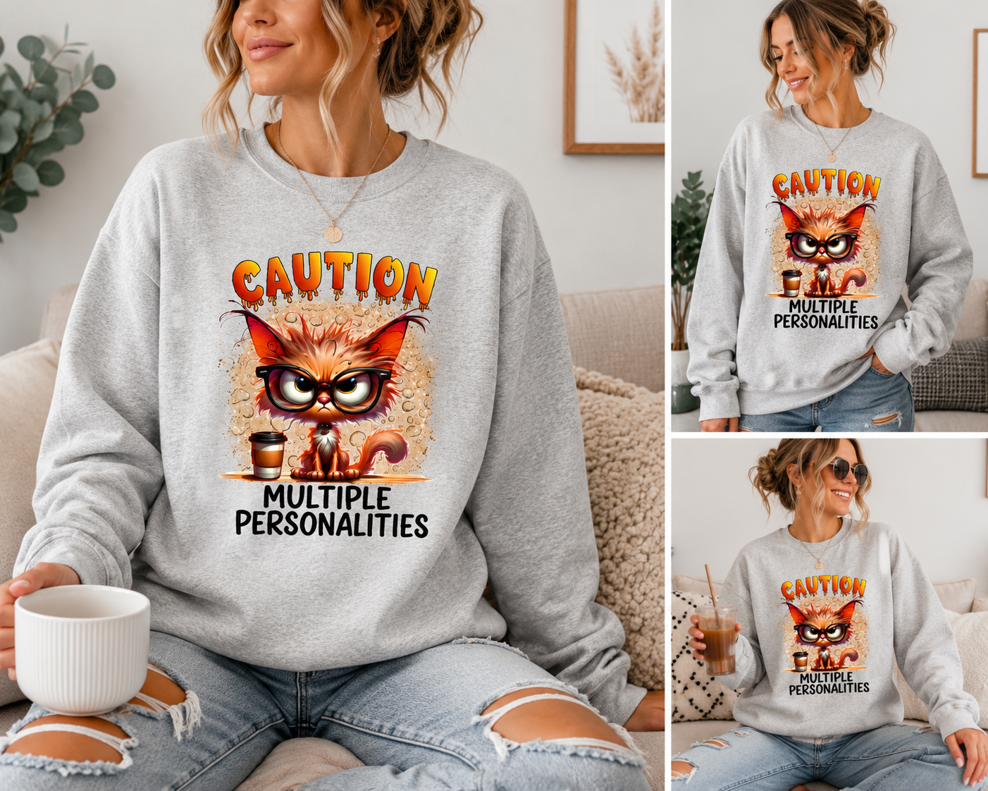 Caution: Multiple Personalities Coffee Cat