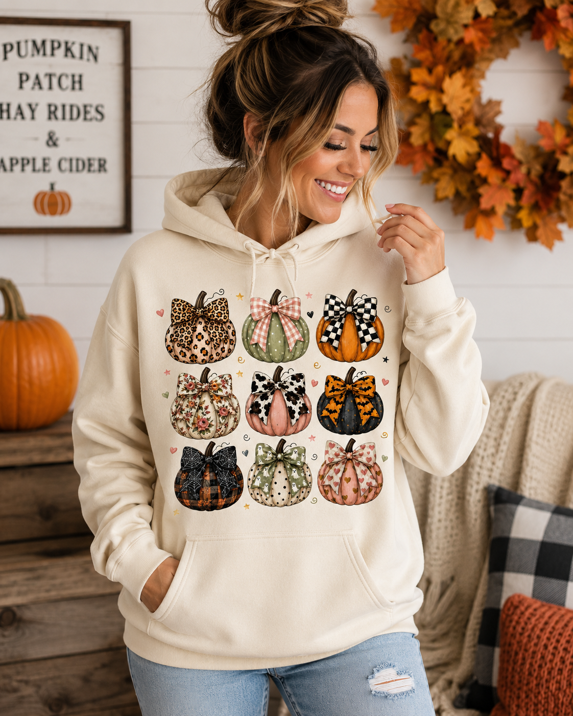 π Pumpkin Bows Fall Tee
