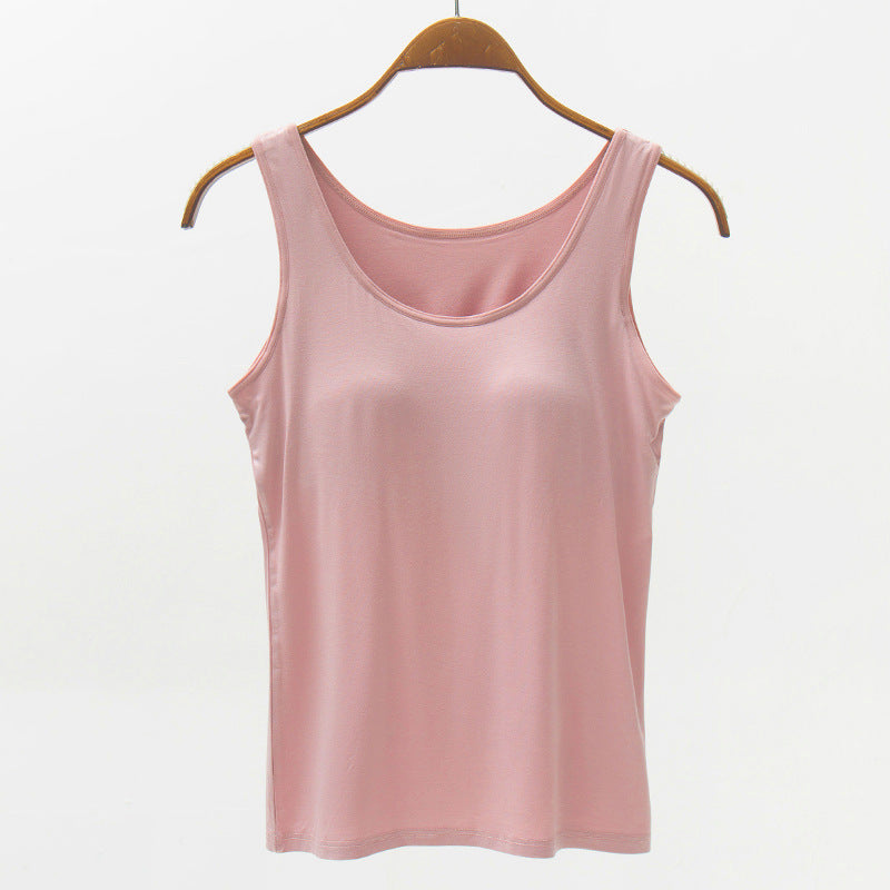 Full Size Wide Strap Modal Tank with Bra - ships from supplier in approximately 10 business days