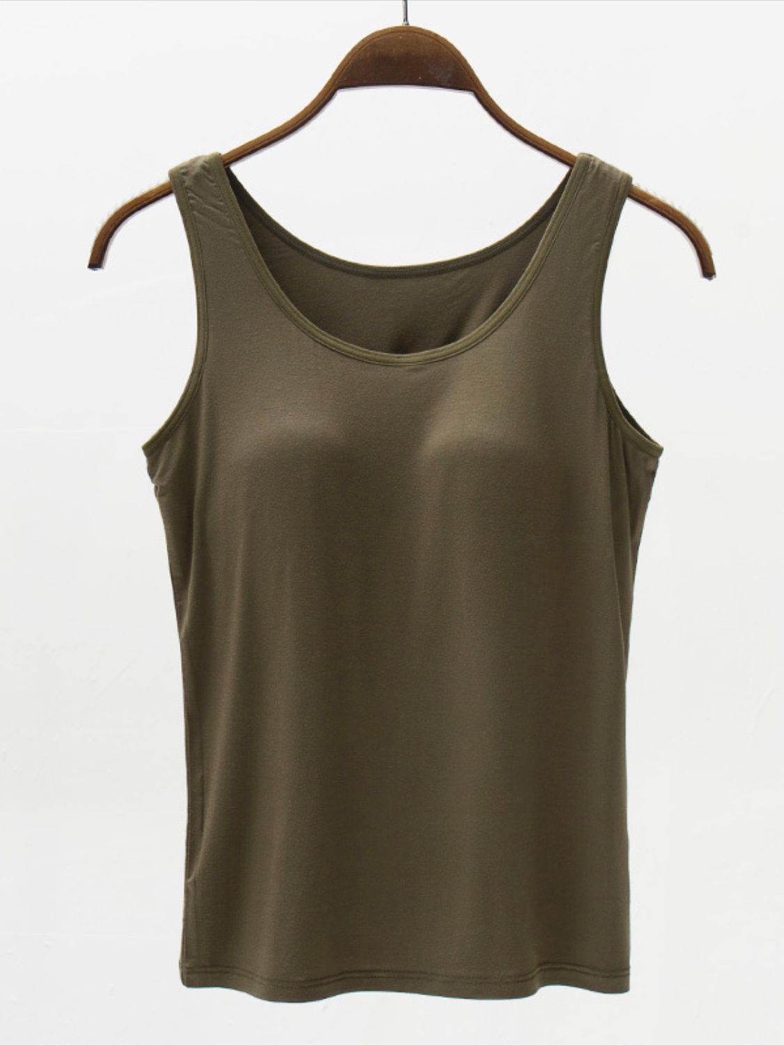 Full Size Wide Strap Modal Tank with Bra - ships from supplier in approximately 10 business days
