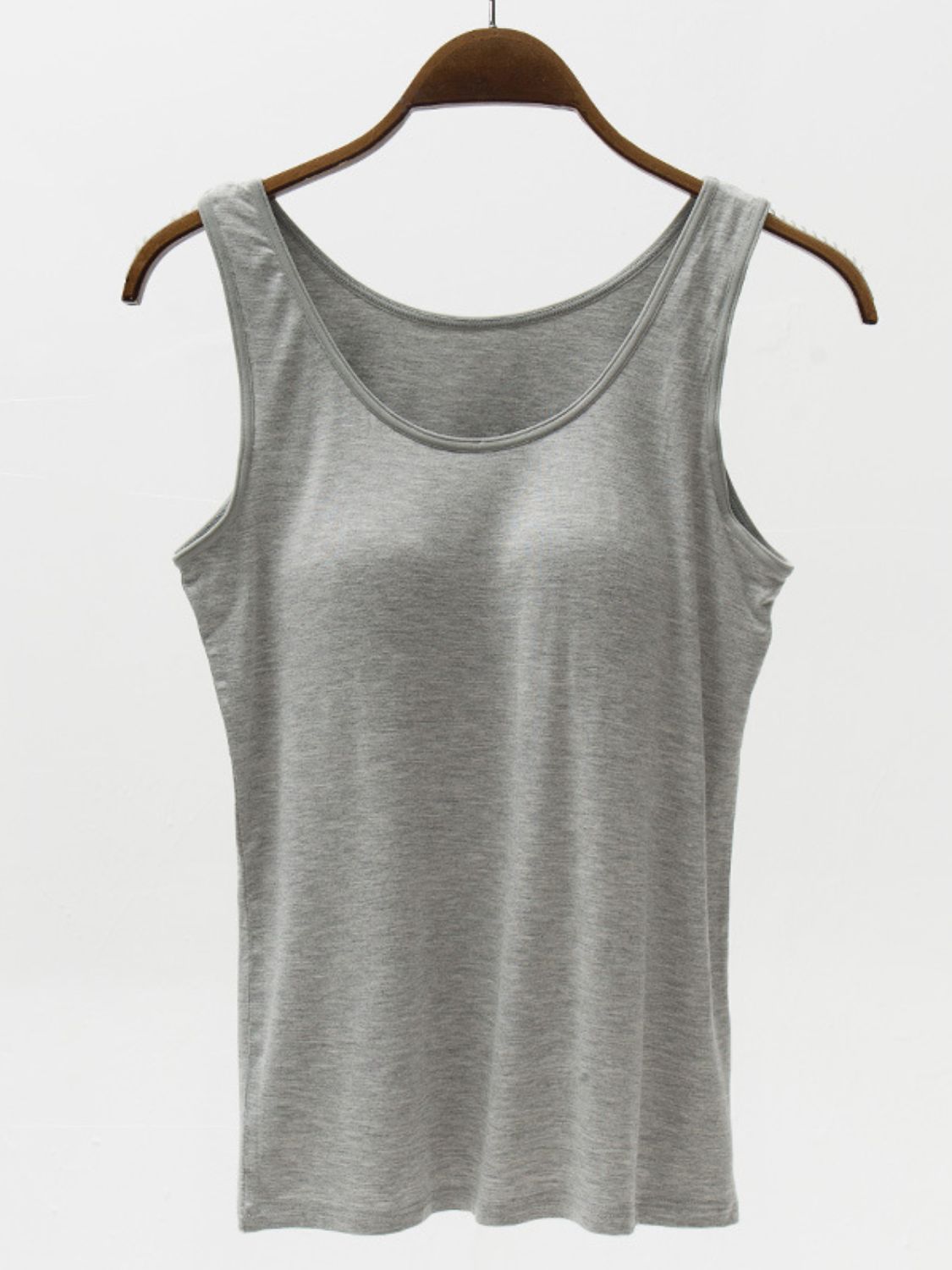 Full Size Wide Strap Modal Tank with Bra - ships from supplier in approximately 10 business days
