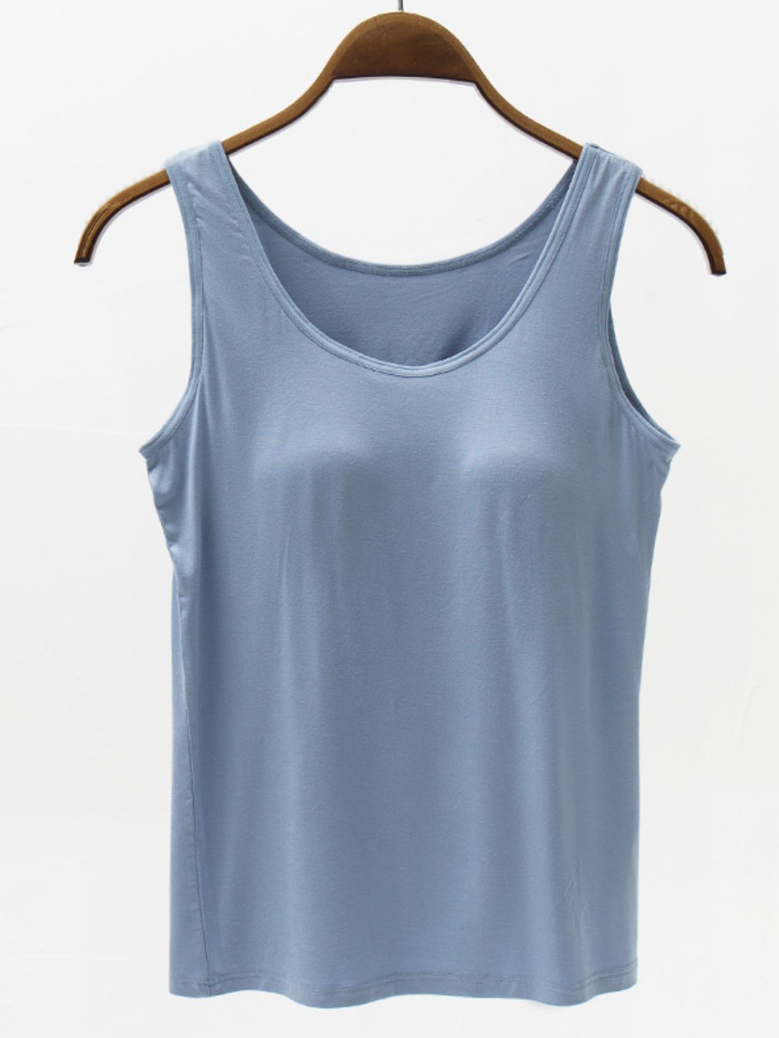 Full Size Wide Strap Modal Tank with Bra - ships from supplier in approximately 10 business days