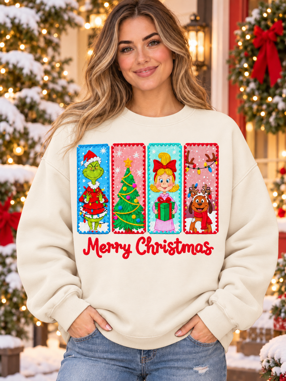Merry Christmas Storybook Panel Tee, Sweatshirt & Hoodie