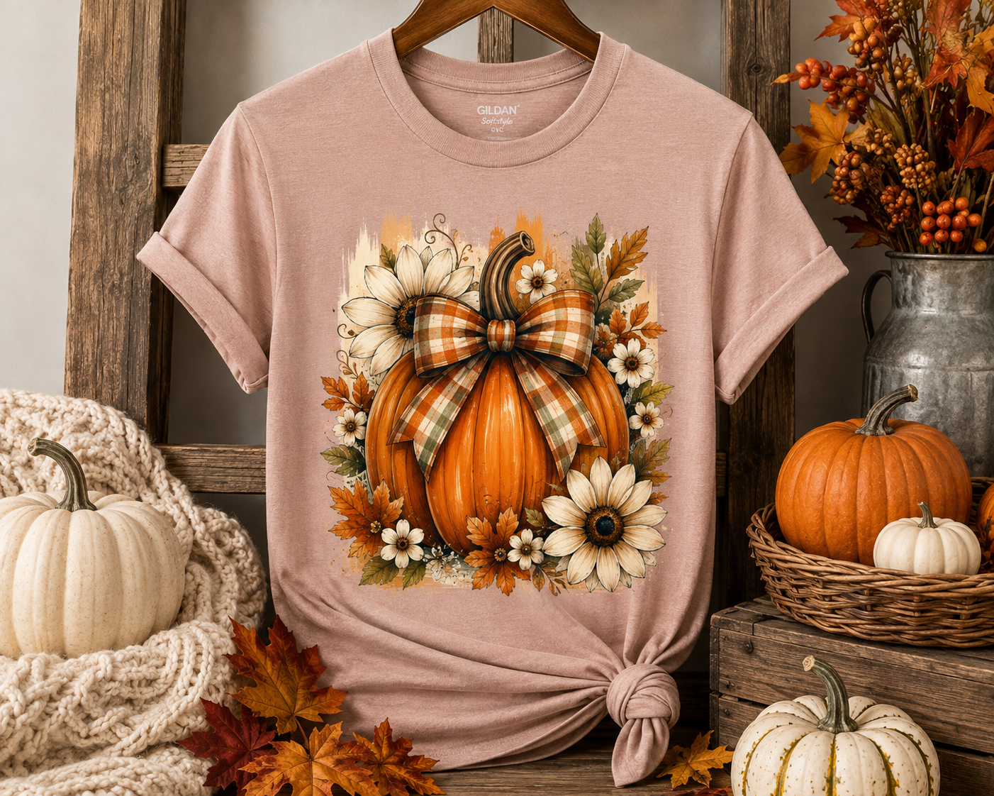 🎃 Pumpkin Plaid Bow Graphic