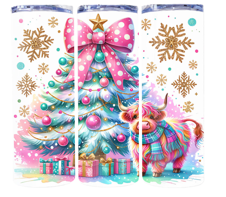 Pink Christmas 20 oz tumblers