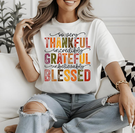 Thankful Grateful Blessed Tee, Sweatshirt & Hoodie