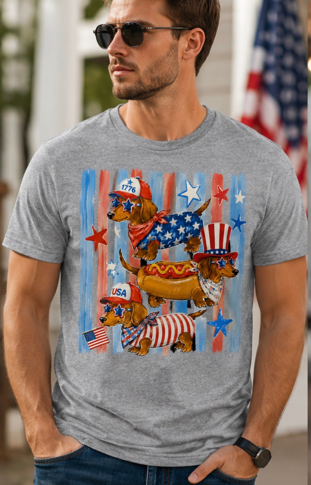 Patriotic Dachshund Tee | 4th of July Wiener Dog Shirt
