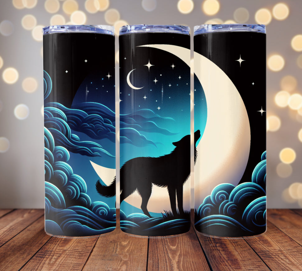 Wolf design 20 oz tumblers