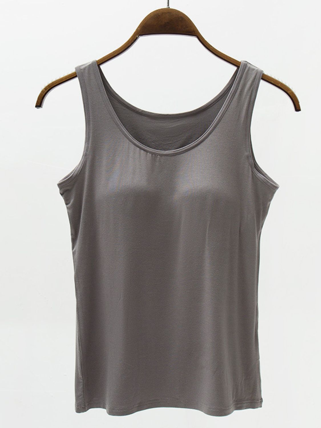 Full Size Wide Strap Modal Tank with Bra - ships from supplier in approximately 10 business days
