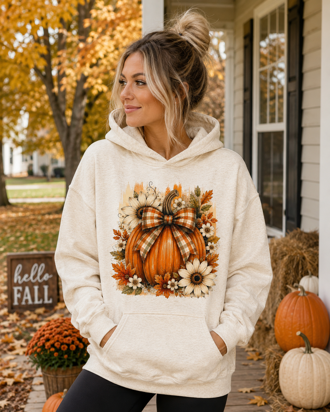 🎃 Pumpkin Plaid Bow Graphic