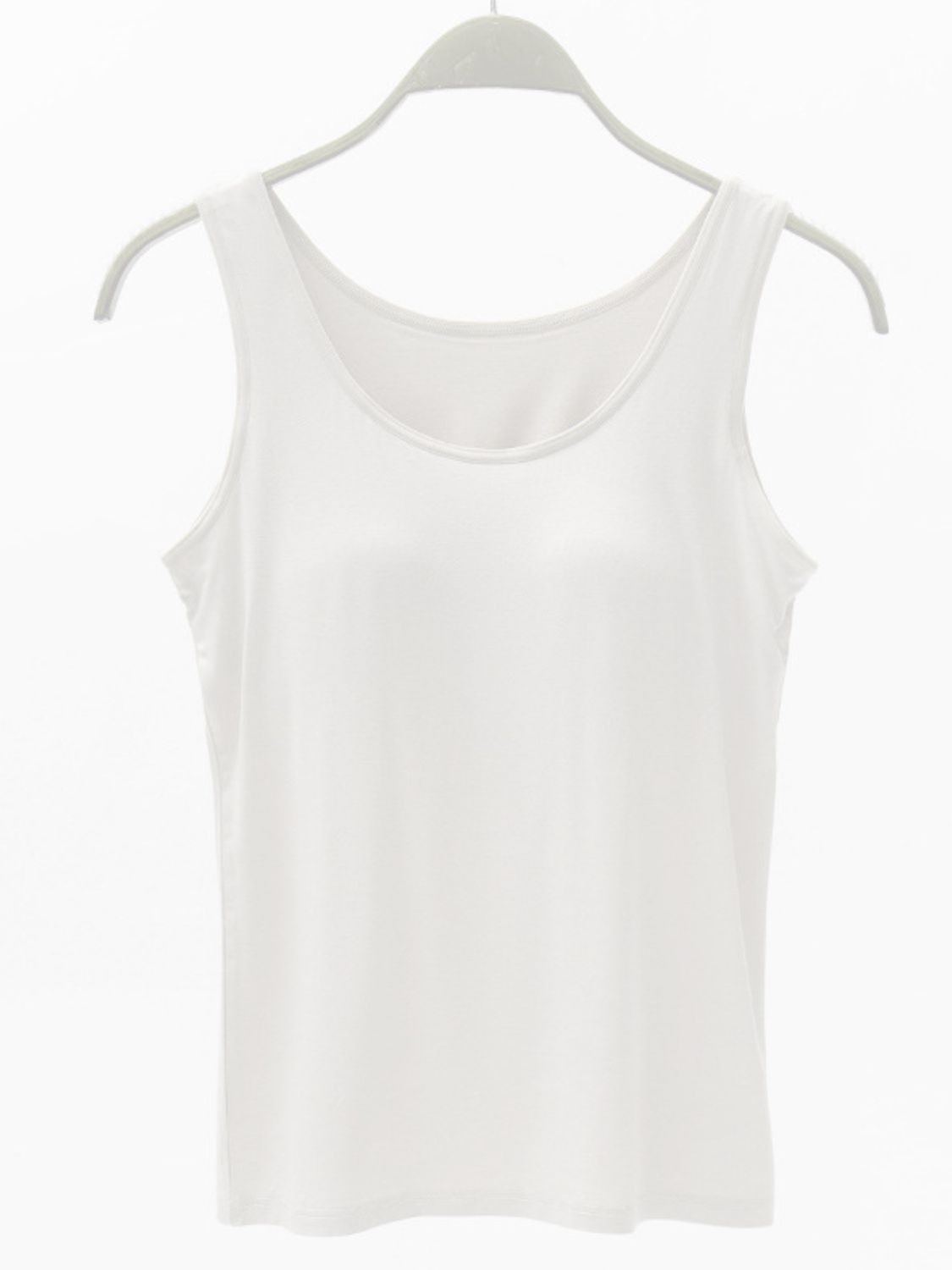 Full Size Wide Strap Modal Tank with Bra - ships from supplier in approximately 10 business days