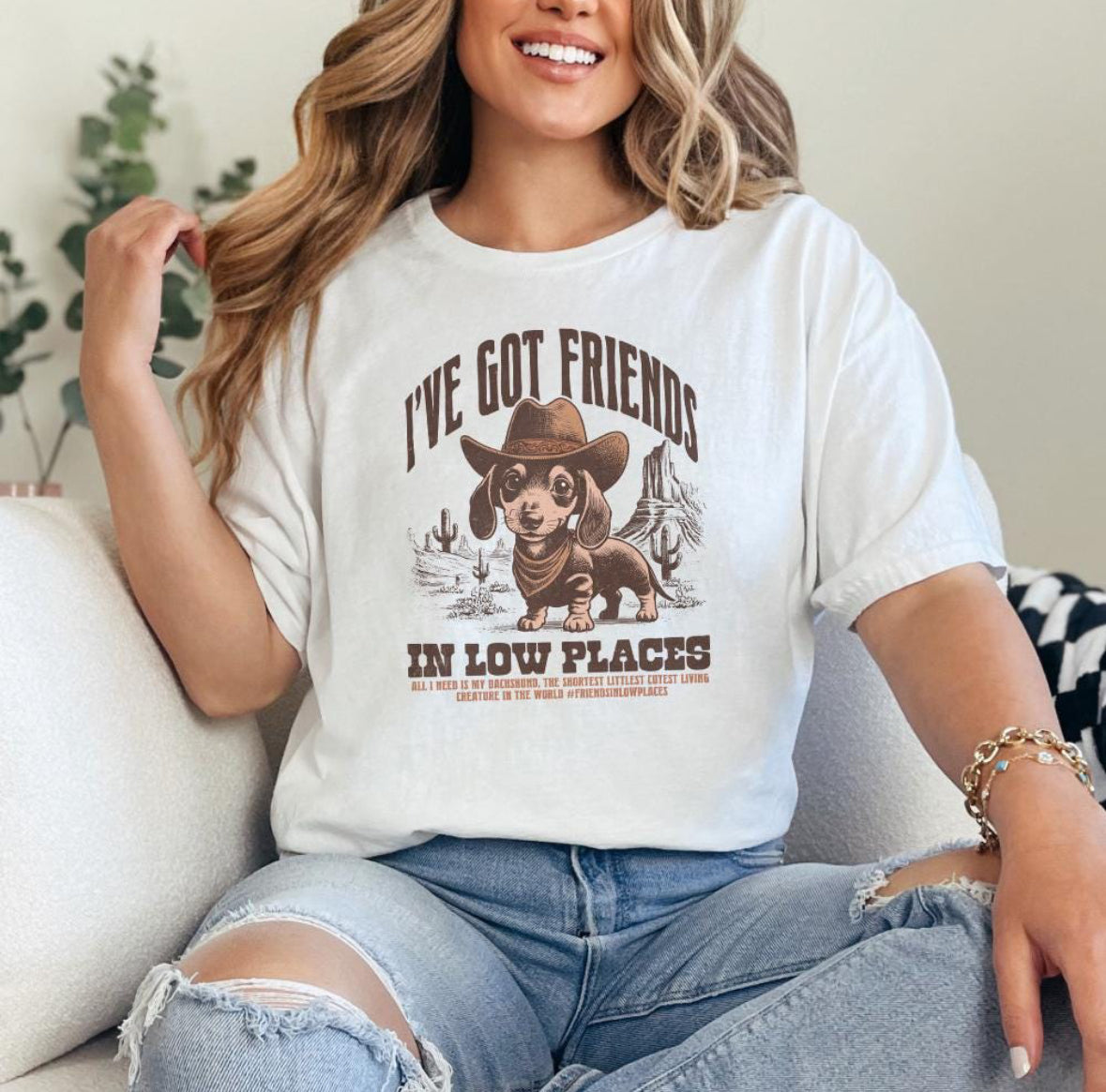 Dachshund Friends in Low Places Tee