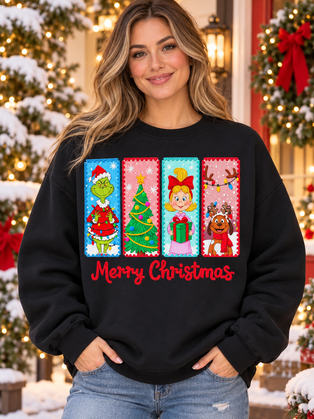 Merry Christmas Storybook Panel Tee, Sweatshirt & Hoodie