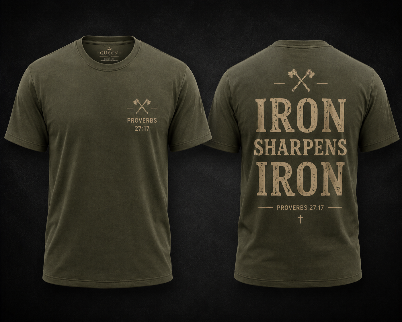 Iron Sharpens Iron | Christian Men’s Graphic T-Shirt | Proverbs 27:17