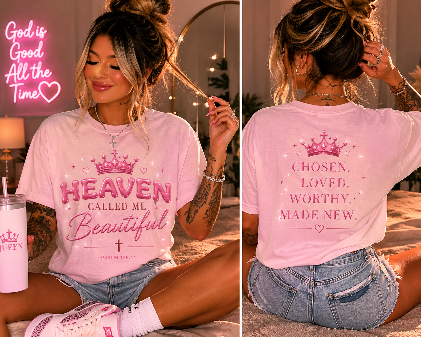 🫧 QŪ€€Ń🫧 Heaven Called Me Beautiful Tee, Hoodie & Sweatshirt