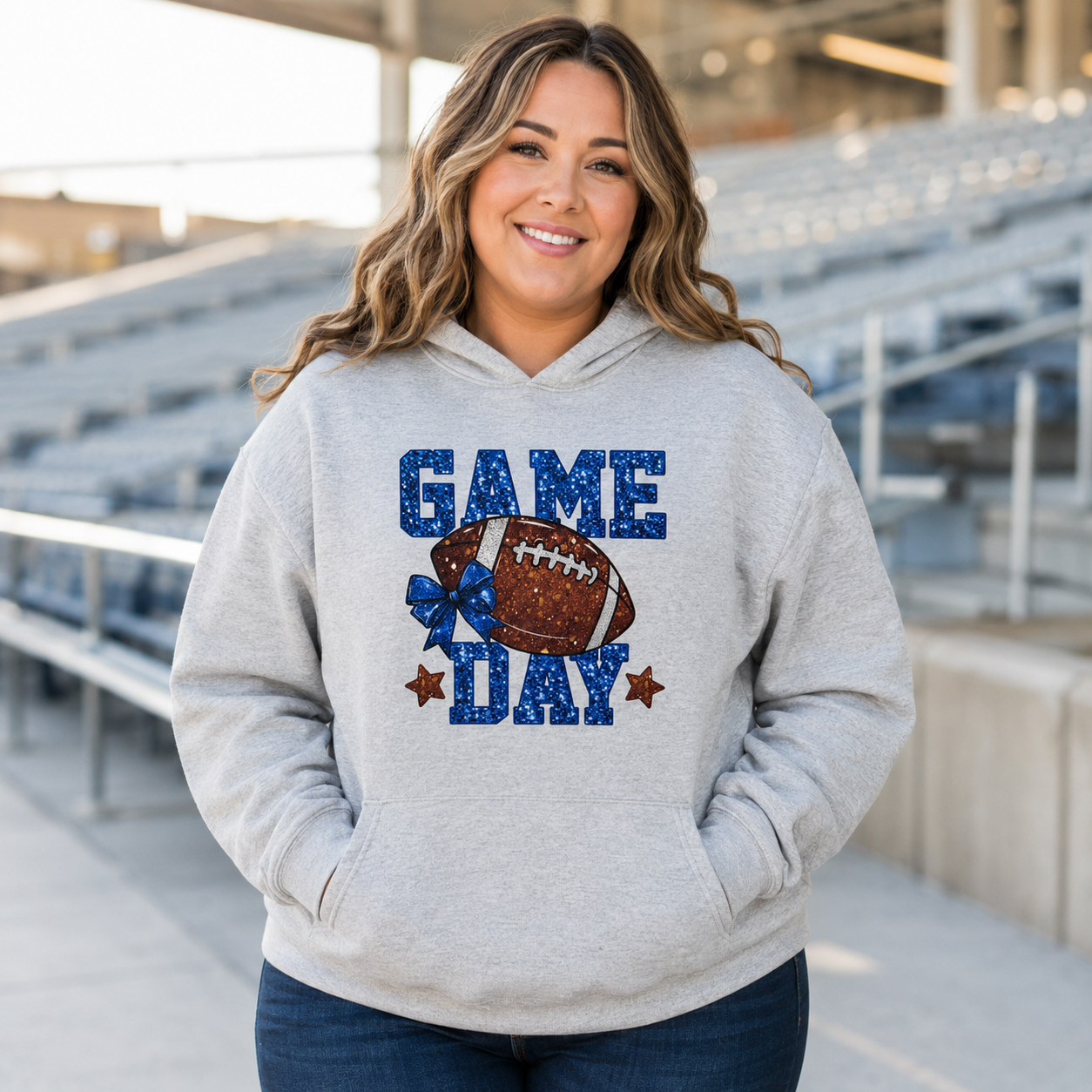 Blue Bow Football Game Day Shirts