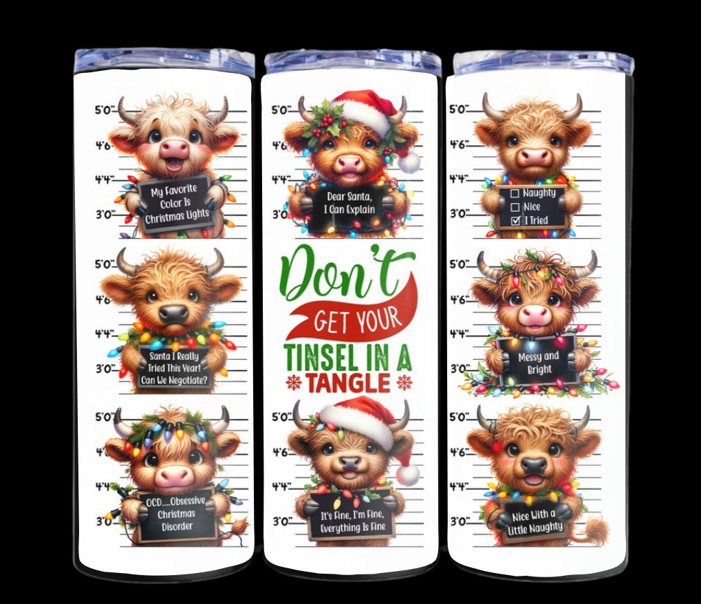 Tinsel in a Tangle Christmas 20 oz tumbler