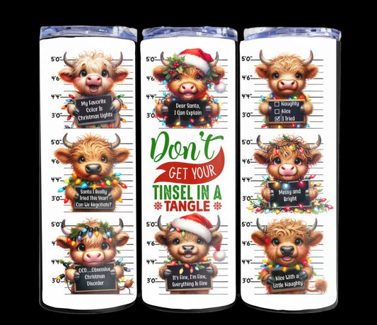 Tinsel in a Tangle Christmas 20 oz tumbler