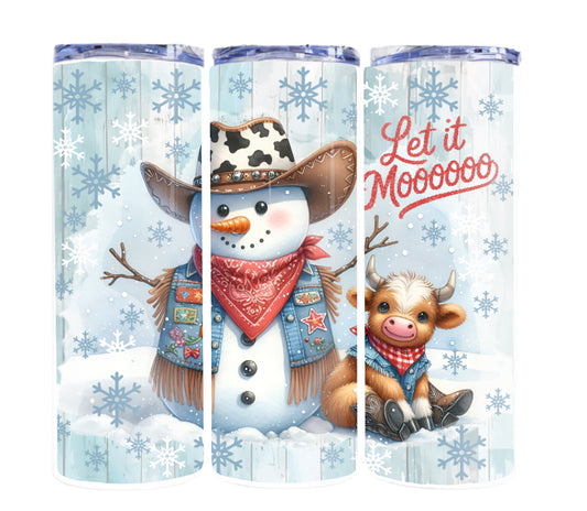 Let it mooooo Christmas 20 oz tumbler