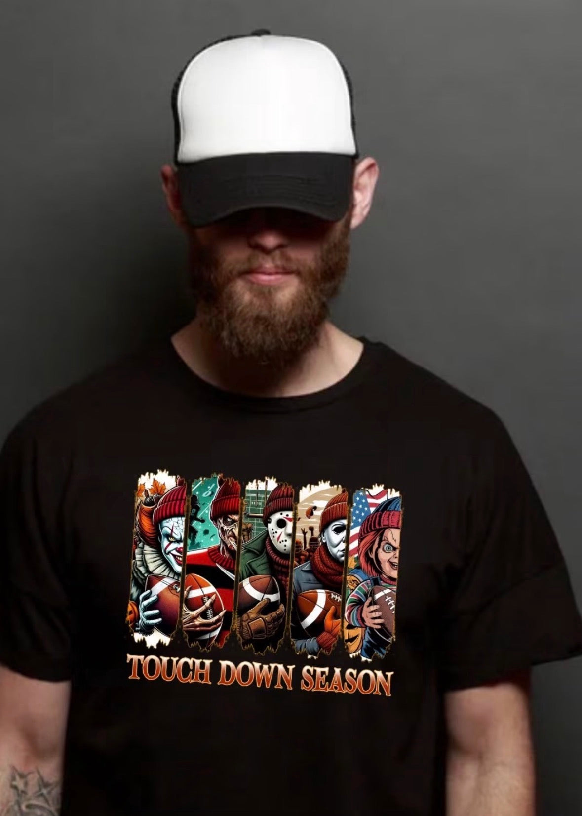 Touchdown Season Horror Football Tee
