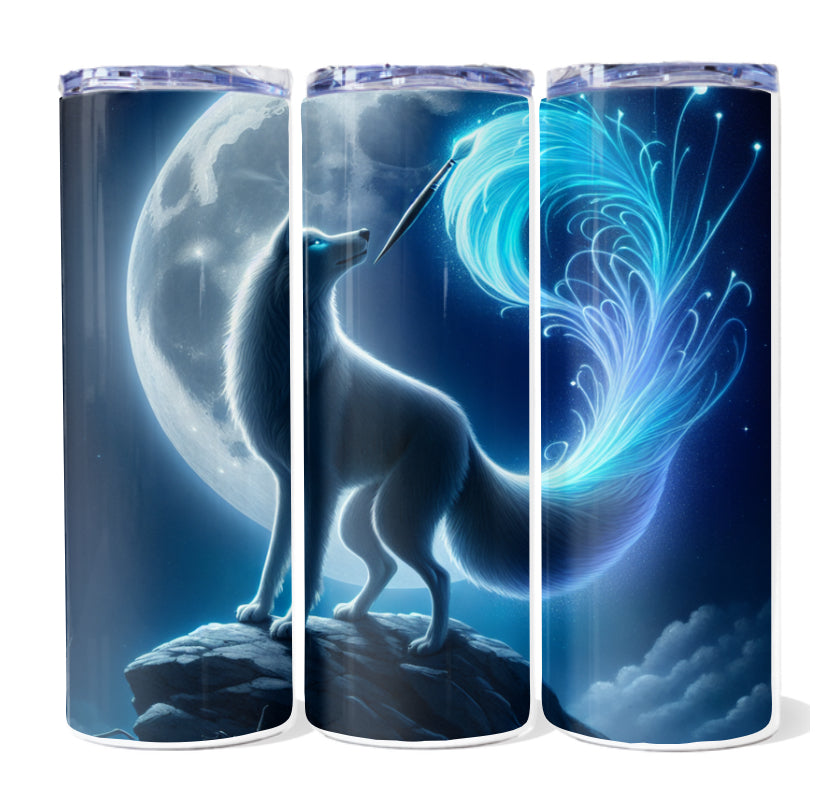 Wolf design 20 oz tumblers