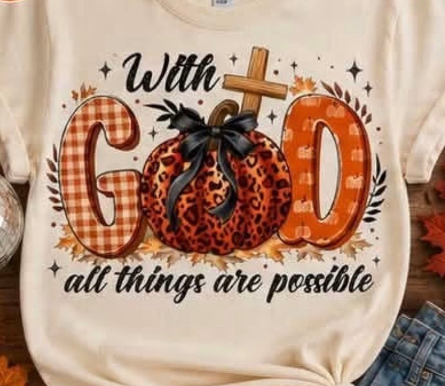 🍂 With God All Things Are Possible Fall Graphic