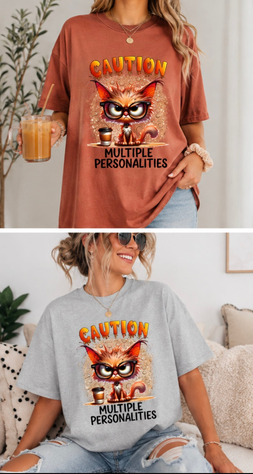 Caution: Multiple Personalities Coffee Cat