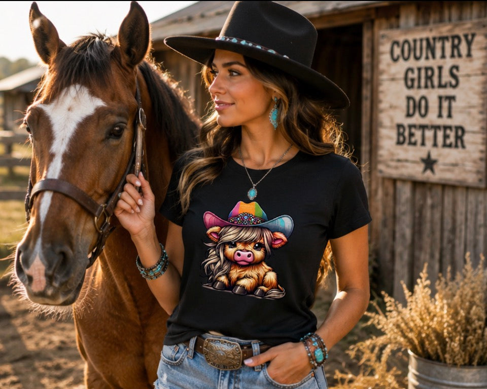 Highland Cow “girl” Tee